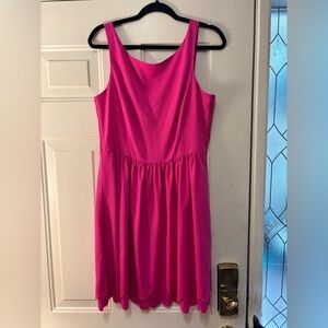 Magenta scalloped hem dress
